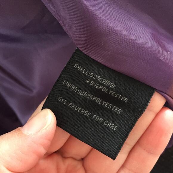 Steve Madden Black Ruffle Wool Bomber Jacket Med - Picture 6 of 8